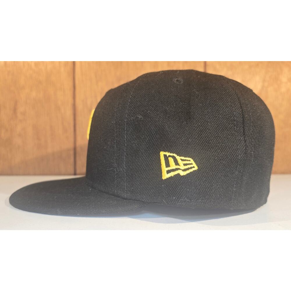 New Era Pittsburgh Pirates Fitted Hat 7 1/4 MLB On Field Black Cap - Picture 3 of 7